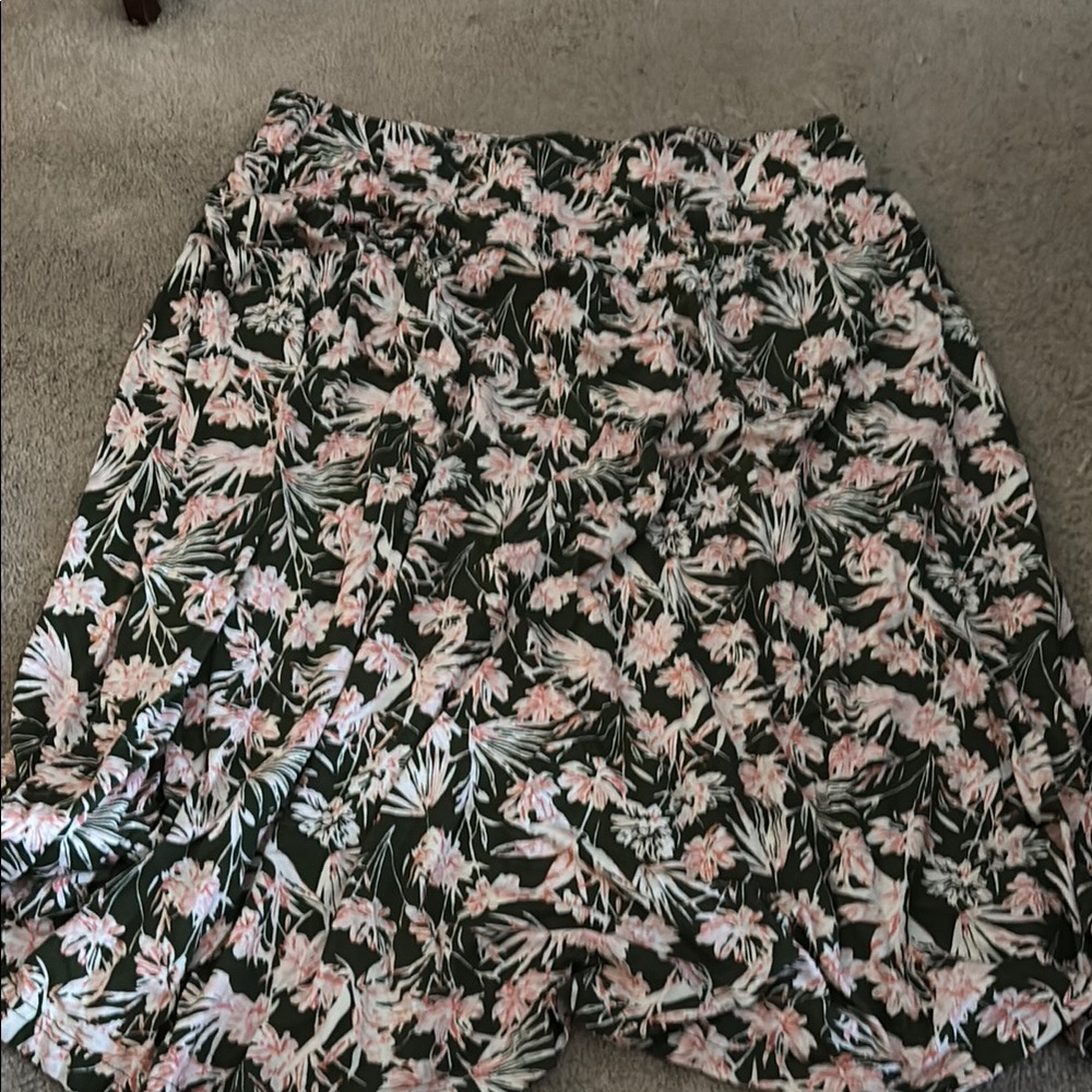 Serra Tropical Floral Skirt with Pink and Green 003